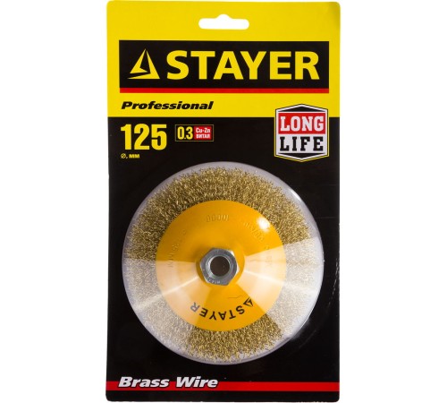 STAYER Ø 125 мм, щетка коническая для УШМ 35133-125 Профессионал STAYER Ø 125 мм, щетка коническая для УШМ 35133-125 Профессионал