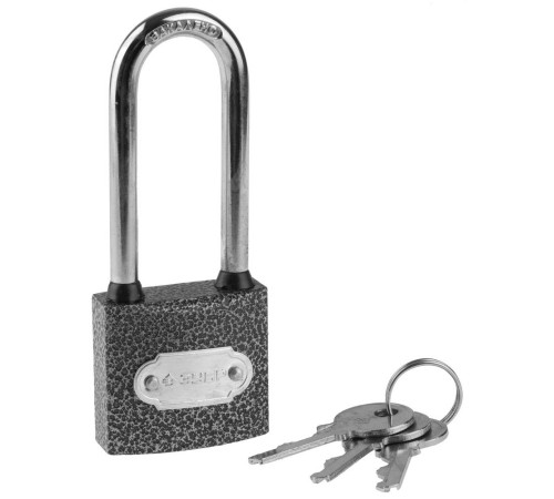 ЗУБР 38х17,8х34 мм, металлический корпус, удлиненная дужка, замок навесной 3712-38-1