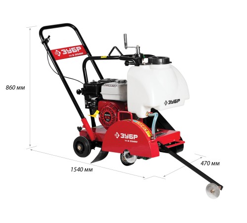 ЗУБР 115 мм, 5,5 л.с., 4000 Вт, швонарезчик бензиновый ЗШБ-350 Х Профессионал