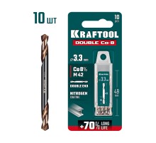 KRAFTOOL DOUBLE Сo-8 3.3х49мм, Сверло двухстороннее по металлу, сталь M42(+8%Co), класс А (29654-3.3-10) KRAFTOOL DOUBLE Сo-8 3.3х49мм, Сверло двухстороннее по металлу, сталь M42(+8%Co), класс А (29654-3.3-10)