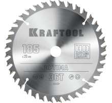 KRAFTOOL Optima, 185 х 20 мм, 36Т, пильный диск по дереву (36951-185-20)