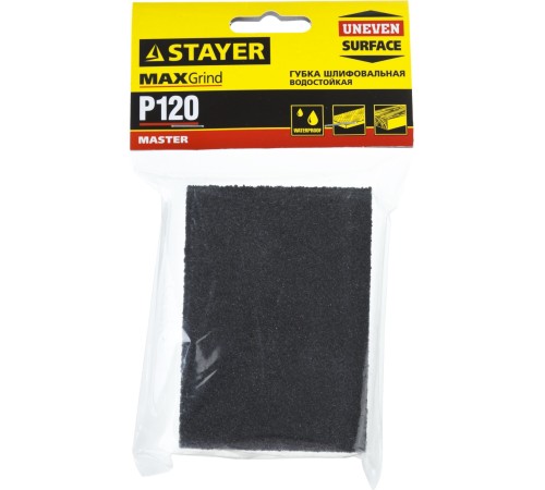 STAYER 100х68х26мм, Р120, четырехсторонняя, губка шлифовальная 3560-1_z01 STAYER 100х68х26мм, Р120, четырехсторонняя, губка шлифовальная 3560-1_z01