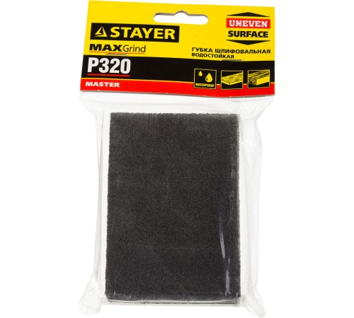 STAYER 100х68х26мм, Р320, четырехсторонняя, губка шлифовальная 3560-4 STAYER 100х68х26мм, Р320, четырехсторонняя, губка шлифовальная 3560-4