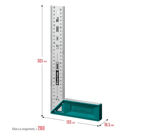 KRAFTOOL Grand, 300 мм, высокоточный столярный угольник (3439-30) KRAFTOOL Grand, 300 мм, высокоточный столярный угольник (3439-30)