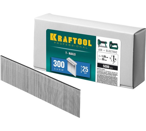 KRAFTOOL гвозди тип 300, 25 мм, гвозди для нейлера 31785-25 KRAFTOOL гвозди тип 300, 25 мм, гвозди для нейлера 31785-25