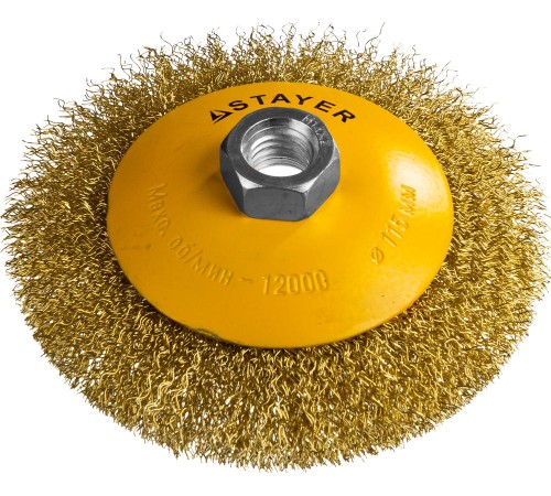 STAYER Ø 115 мм, щетка коническая для УШМ 35133-115 Профессионал STAYER Ø 115 мм, щетка коническая для УШМ 35133-115 Профессионал