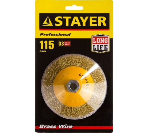 STAYER Ø 115 мм, щетка коническая для УШМ 35133-115 Профессионал STAYER Ø 115 мм, щетка коническая для УШМ 35133-115 Профессионал