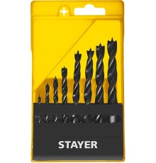 STAYER M-type, 8 шт: 3-4-5-6-7-8-9-10 мм, набор спиральных сверл по дереву (2942-H8)