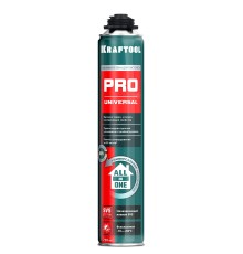 KRAFTOOL PRO, 750 мл, пистолетная, всесезонная, SVS, не залипающий клапан, выход до 45 л, монтажная пена (41182)