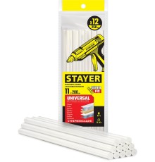 STAYER Universal, 11 х 200 мм, 12 шт, прозрачные, универсальные клеевые стержни Professional (06821-12) STAYER Universal, 11 х 200 мм, 12 шт, прозрачные, универсальные клеевые стержни Professional (06821-12)