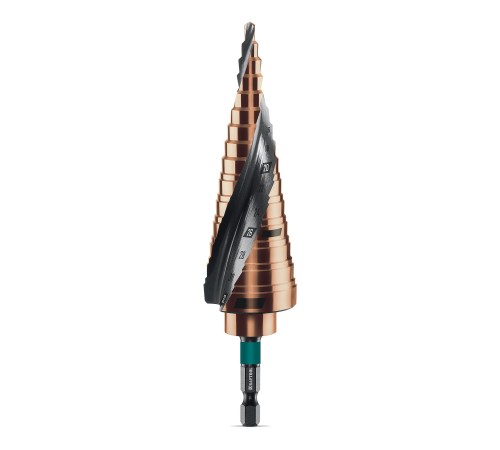 KRAFTOOL COBALT 4-32мм, 15 ступеней, азотирование, винтовая спираль, сверло ступенчатое(29691-4-32-15) KRAFTOOL COBALT 4-32мм, 15 ступеней, азотирование, винтовая спираль, сверло ступенчатое(29691-4-32-15)