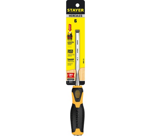 STAYER 6 мм, с двухкомпонентной ручкой, стамеска 18205-06_z01 Professional STAYER 6 мм, с двухкомпонентной ручкой, стамеска 18205-06_z01 Professional
