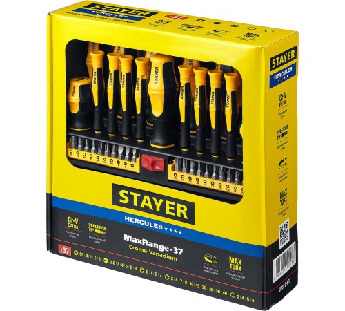 STAYER 37 шт, набор отверток реверсивных 25312-H37