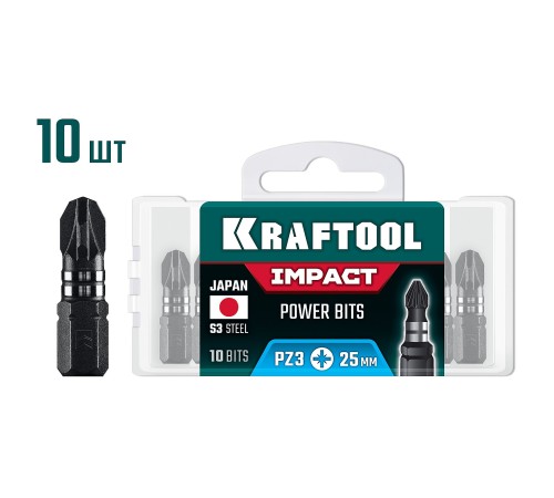 KRAFTOOL Impact PZ 3, 25 мм, 10 шт, ударные биты (26193-3-25-S10) KRAFTOOL Impact PZ 3, 25 мм, 10 шт, ударные биты (26193-3-25-S10)
