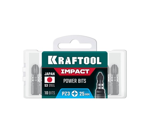 KRAFTOOL Impact PZ 3, 25 мм, 10 шт, ударные биты (26193-3-25-S10) KRAFTOOL Impact PZ 3, 25 мм, 10 шт, ударные биты (26193-3-25-S10)