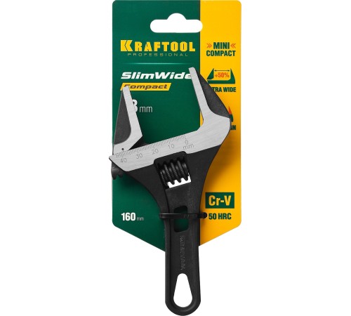 KRAFTOOL 160/43 мм, Cr-V, ключ разводной SlimWide Compact 27266-25 KRAFTOOL 160/43 мм, Cr-V, ключ разводной SlimWide Compact 27266-25