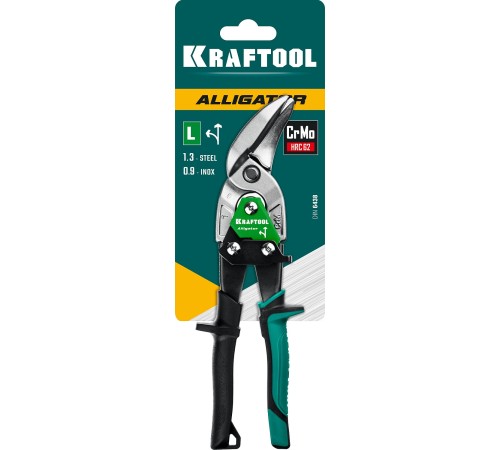 KRAFTOOL 250 мм, левые усиленные ножницы по металлу с выносом Alligator 2328-OL KRAFTOOL 250 мм, левые усиленные ножницы по металлу с выносом Alligator 2328-OL