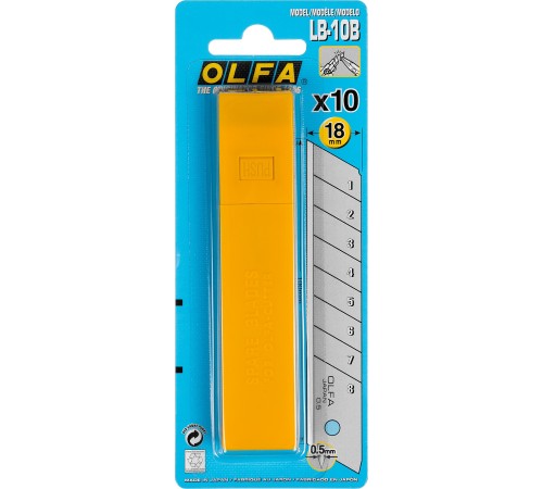 OLFA 18 мм, 10 шт., лезвия сегментированные OL-LB-10B