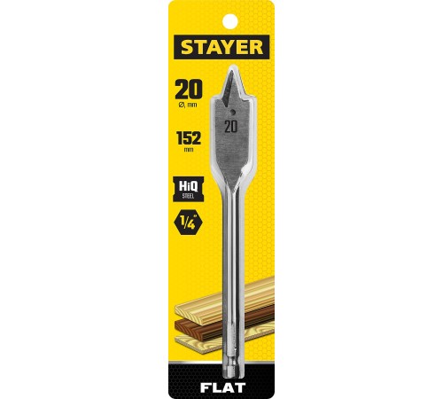 STAYER FLAT 20x152мм, сверло по дереву перовое 2950-20_z01 Master STAYER FLAT 20x152мм, сверло по дереву перовое 2950-20_z01 Master