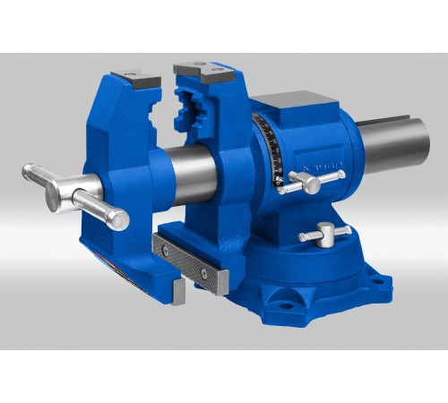 ЗУБР ЭКСПЕРТ-3D, 100 мм, многофункциональные слесарные тиски с поворотом в двух плоскостях на 360°, 32712-100
