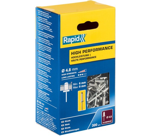 RAPID 4.8 x 12 мм, 300 шт, заклепка из алюминия 5001436 RAPID 4.8 x 12 мм, 300 шт, заклепка из алюминия 5001436