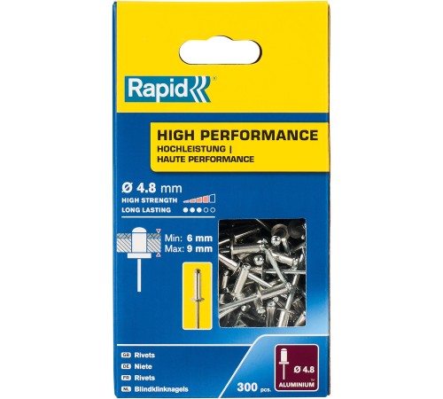 RAPID 4.8 x 12 мм, 300 шт, заклепка из алюминия 5001436 RAPID 4.8 x 12 мм, 300 шт, заклепка из алюминия 5001436