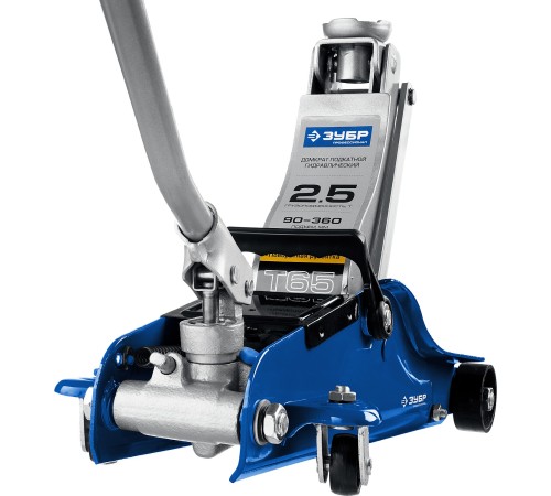 ЗУБР 2,5т, 90-360 мм, домкрат гидравлический подкатной в кейсе T65 43057-2.5-K Профессионал