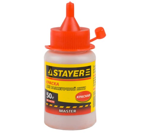 STAYER 50 гр., цвет красная, краска для малярных шнуров 0640-2_z01 STAYER 50 гр., цвет красная, краска для малярных шнуров 0640-2_z01