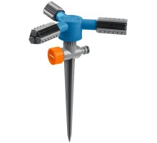 GRINDA RR-P, 75 м, 2 полив, 3 сопла, на пике, ударопрочный пластик, круговой распылитель, PROLine (40341)