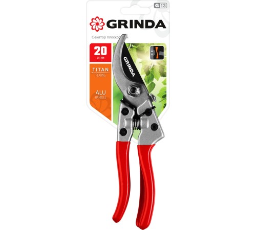GRINDA 205 мм, с алюминиевыми рукоятками, плоскостной секатор 423113 GRINDA 205 мм, с алюминиевыми рукоятками, плоскостной секатор 423113