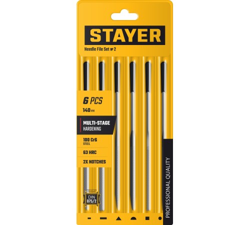 STAYER 140 мм, 6 предм., набор надфилей (1603-10-H6) STAYER 140 мм, 6 предм., набор надфилей (1603-10-H6)