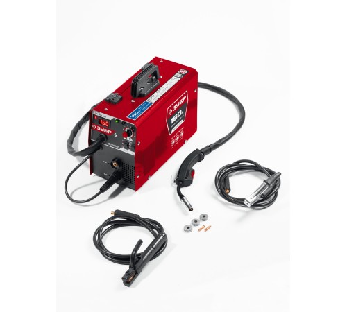 ЗУБР RED FORCE, MIG / MAG, FCAW, MMA, TIG, 160 А, полуавтомат сварочный, с газом / без газа, горелка ПСГ-180 (ПСГ-М5-160)
