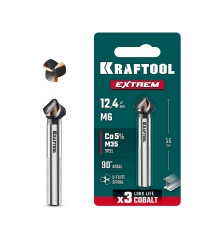 KRAFTOOL EXTREME Со5-А, d 12.4 х 56 мм, сталь M35, U-образная спираль, для раззенковки М6, Конусный зенкер (29734-6)