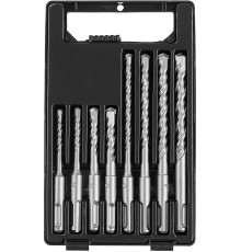 URAGAN 8 шт: 5/6/8/10 х 110. 6/8/10/12 х 160 мм, набор SDS-plus буров (29311-H8)