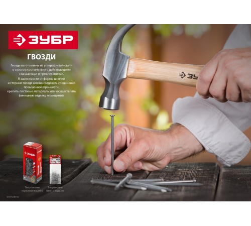 ЗУБР ГОСТ 4028-63, 20 x 1.6 мм, цинк, 1 кг, строительные гвозди (305031-16-020)