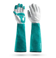 GRINDA ROSE, M (8), кожаные садовые перчатки для колючих кустарников с увеличенной крагой, усиленная ладонь и кончики пальцев, PRO Line (11304-M)