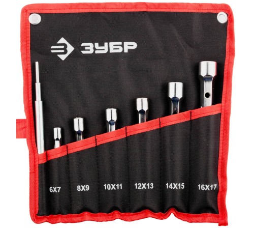 ЗУБР 7 шт, 6 - 17 мм, набор двухсторонних торцовых ключей (27190-H7)