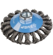 ЗУБР 100 мм, стальная проволока 0.5 мм, коническая щетка-крацовка для УШМ (35269-100)