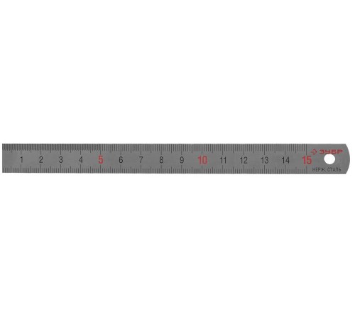 ЗУБР длина 0.15 м, усиленная нержавеющая линейка (34280-0.5-015)