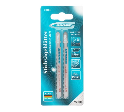 Полотна для электролобзика  Profi, 2 шт, ( 31135F-T111HF ) Gross Полотна для электролобзика  Profi, 2 шт, ( 31135F-T111HF ) Gross