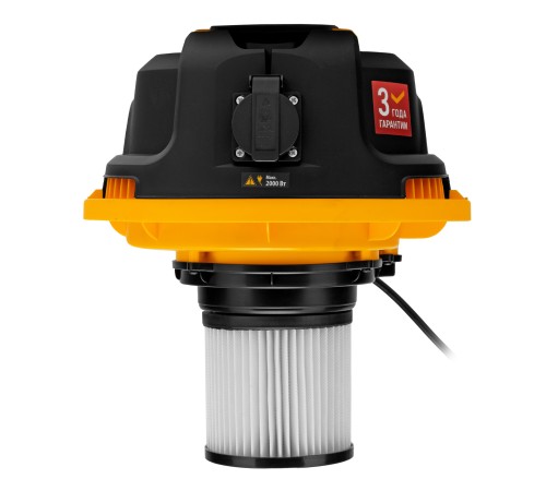 Пылесос строительный RVC30, 1400 Вт, бак 30 л, шланг 3 м, розетка с автосинхр. Denzel