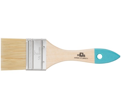 Кисть флейцевая, натур. cветлая щетина, деревянная ручка  2" (50 мм) MOS