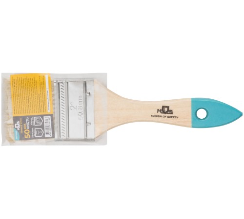 Кисть флейцевая, натур. cветлая щетина, деревянная ручка  2" (50 мм) MOS