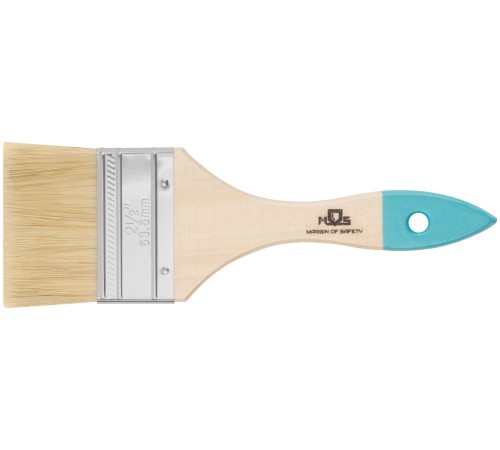 Кисть флейцевая, натур. cветлая щетина, деревянная ручка 2,5" (63 мм) MOS