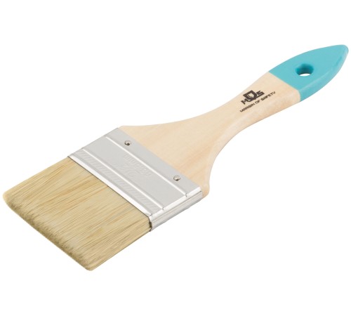 Кисть флейцевая, натур. cветлая щетина, деревянная ручка 2,5" (63 мм) MOS