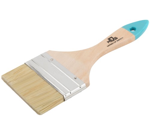 Кисть флейцевая, натур. cветлая щетина, деревянная ручка  3" (75 мм) MOS