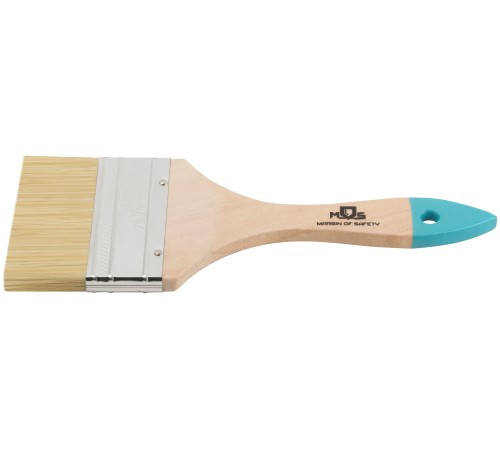 Кисть флейцевая, натур. cветлая щетина, деревянная ручка  3" (75 мм) MOS