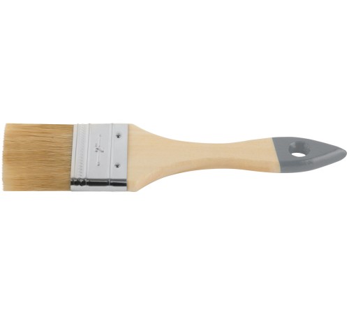 Кисть флейцевая "Лайт", натур. cветлая щетина, деревянная ручка  2" (50 мм) КУРС