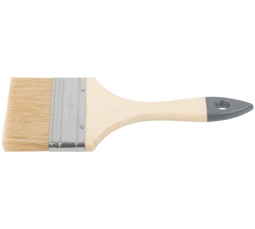 Кисть флейцевая "Лайт", натур. cветлая щетина, деревянная ручка  4" (100 мм) КУРС