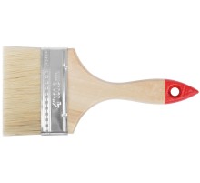 Кисть флейцевая "Оптима", натур. cветлая щетина, деревянная ручка  4" (100 мм) КУРС